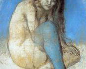 巴勃罗毕加索 - 双腿交叠的裸女